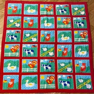 Vintage Quilt Animals 100 cm x 90 cm